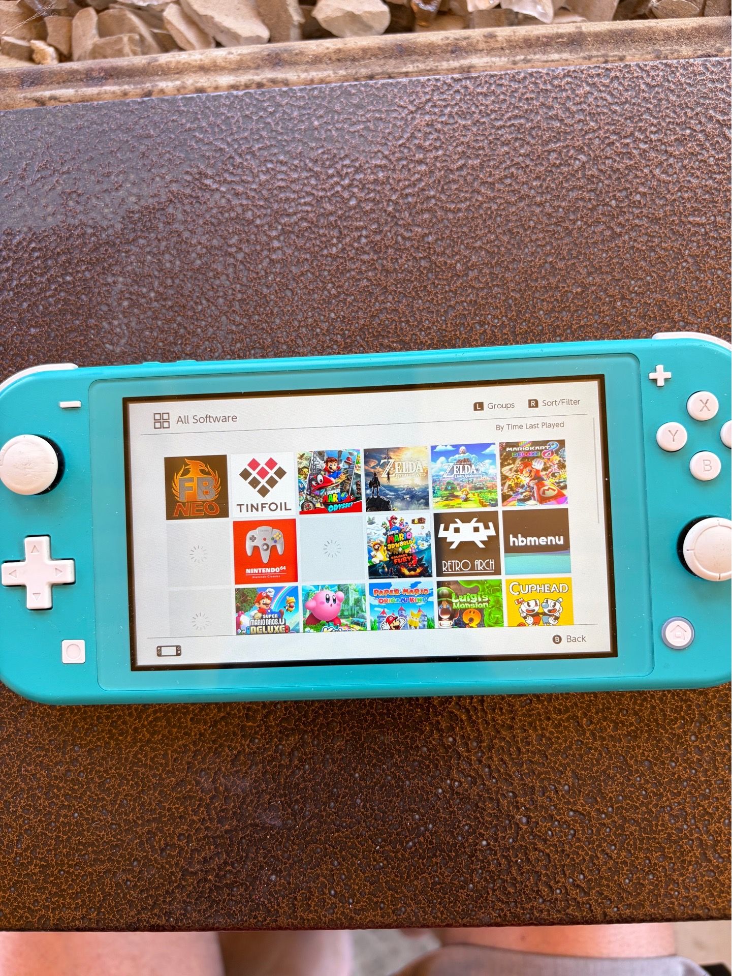 Switch light teal with games