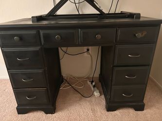 Small black painted wood desk