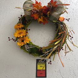 Fall Holiday Wreath And Flower Arrangements 