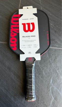 New Wilson BLAZE PRO 13mm 16.5in 1/4 Raw Carbon Surface Pickleball Paddle