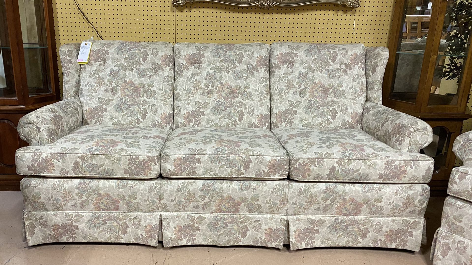 Masterfield Sofa/Couch w/Pastel Floral Pattern