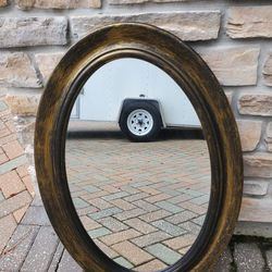 Oval Framed Mirror | Gold And Black Antique FRAME 32X20