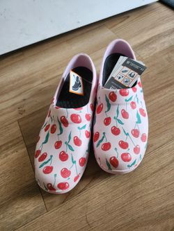 Crocs at work cherry print clogs