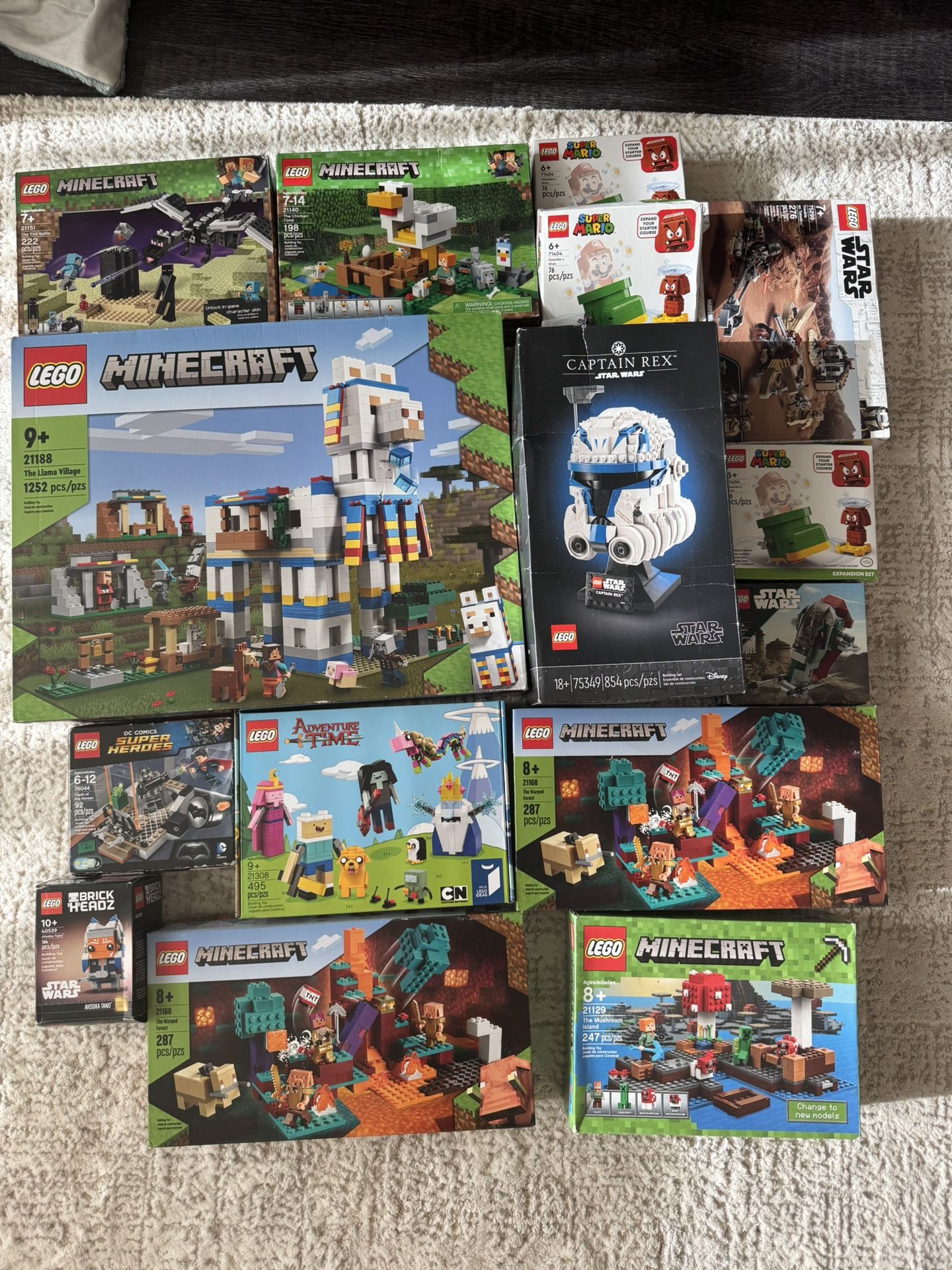 Bulk legos, Retired Minecraft, Starwars…. Etc