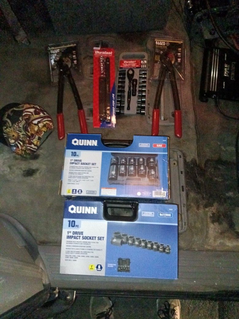 Brand New Impact Socket Sets Klein Cable Cutters Serpintine Belt Tool And Pass Through Socket Set 