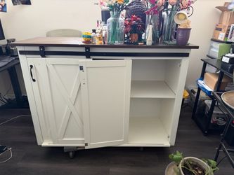 Farmhouse Barn Door Kitchen Cabinet