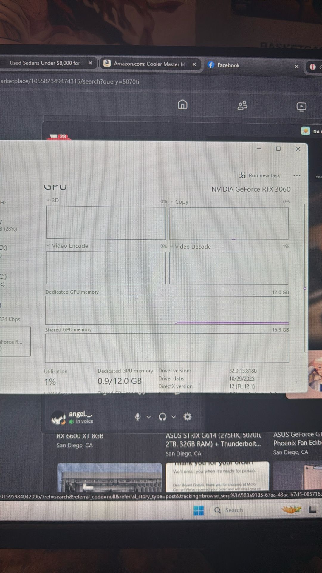 Evga 3060 Nvida Graphics Card
