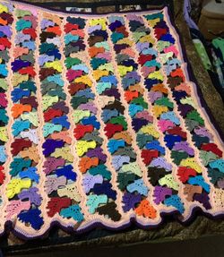Multi Color Barefoot Lap Afghan.