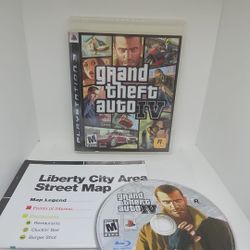 Grand Theft Auto IV (PS3 PlayStation 3, 2008)  Has Map - No Manual! - Tested