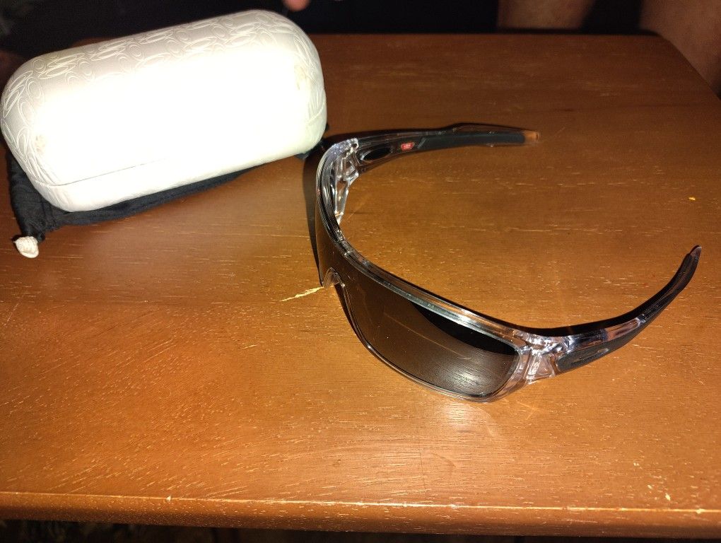 Men's Oakley Turnine Rotor Polished Clear & Prizm Black Polarized Sunglasses