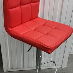 Red Faux Leather Barstools Set Of 2