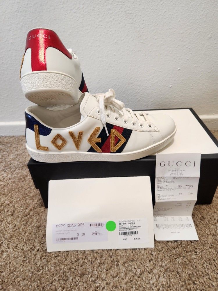Gucci Sneakers Love White Limited Edition Size:8