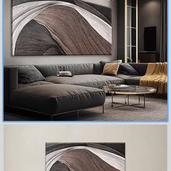 TAIJXAGSG Abstract Wall Art Brown Canvas Art Wall Decor Artwork Abstract Wall Decor Modern Minimalist Decor Canvas Painting Black And White Bathroom B