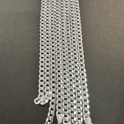 (2)Qty 24in 4mm 925 Sterling Silver Flat Cuban Chain 