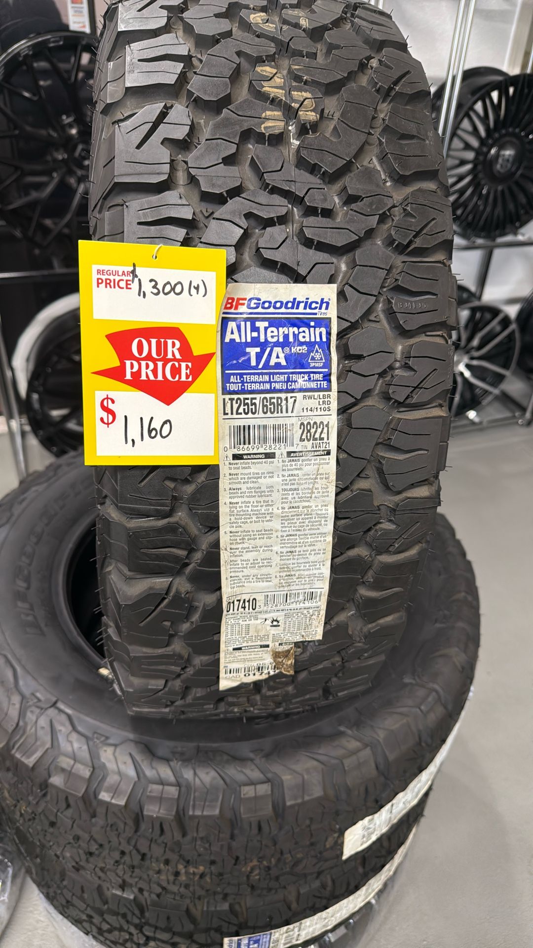 255/65/17 (4) Bfgoodrich Installed ‼️ We Finance!