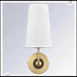 DAYCENT Vintage Gold Wall Or Bathroom Sconce with Fabric Shade