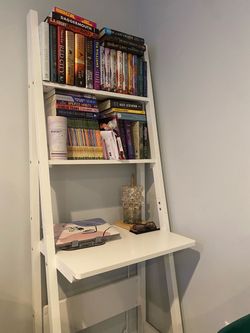 White Ladder Desk with Shelves