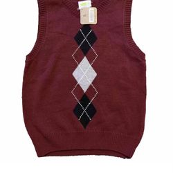 Crazy 8 Boys S (5-6) Burgundy Diamond Sweater Vest (NEW)
