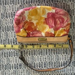 Coach Canvas Floral Zippered Wristlet 