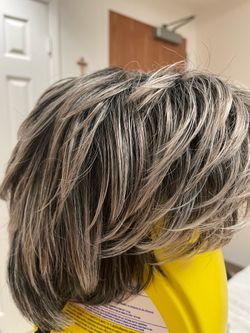 Short hair wig salt and pepper