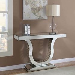 Brand New Clear Mirror Console Table with U-shaped Design