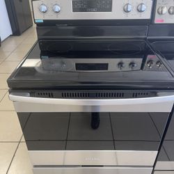 AMANA GLASS TOP STOVE STAINLESS STEEL 