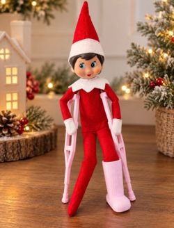 Pink Crutches & Pink Cast For The Elf On The Shelf