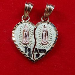 10kt Gold Te Amo Breakable Heart Pendant