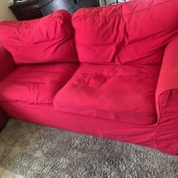 RED SOFA-BED GOOD CONDITION 