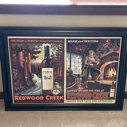 5 Framed Vintage Redwood Creek Posters