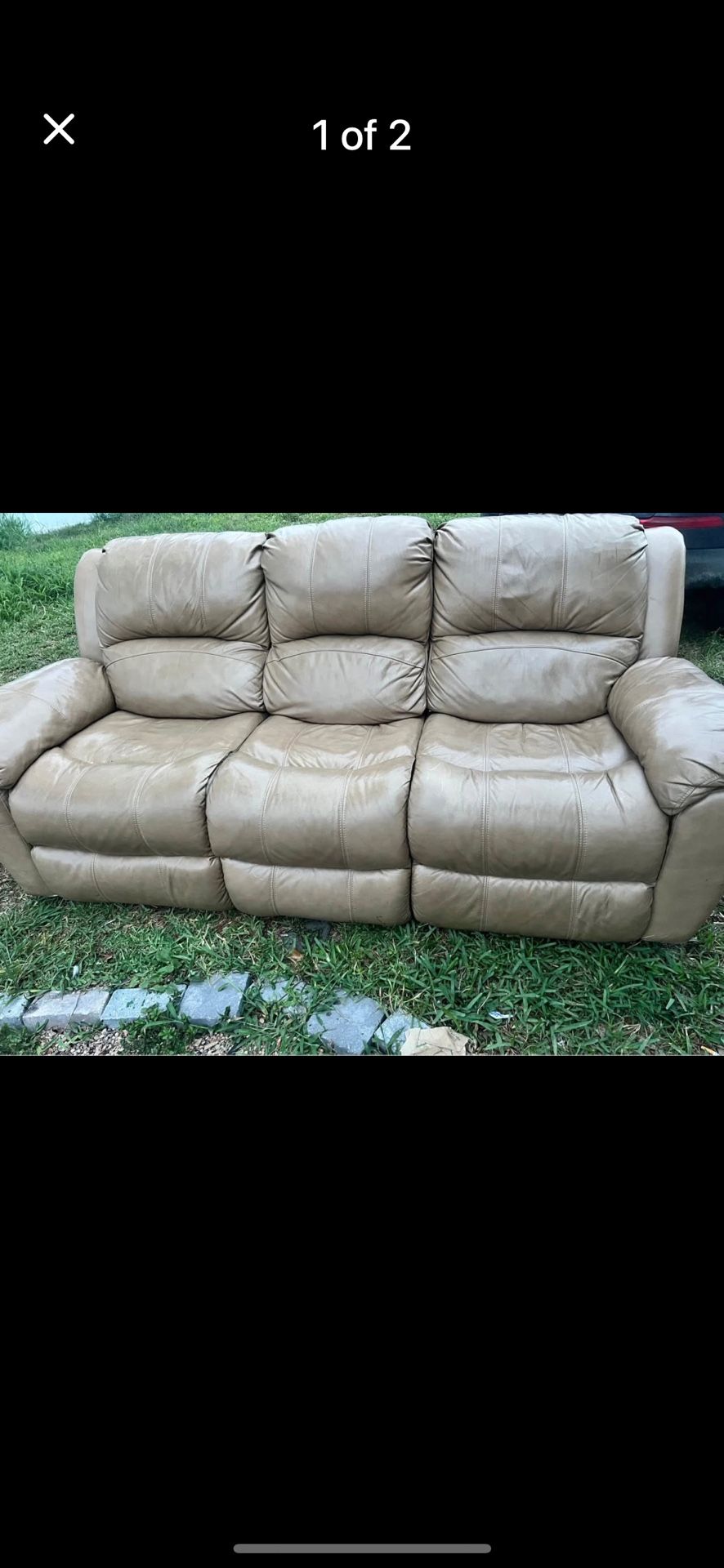 Leather Reclining Sofa
