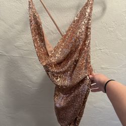 Sparkly Windsor Short Rose Gold Dress