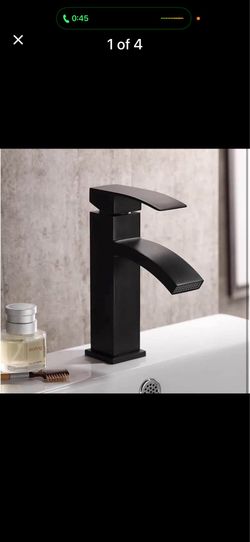 Waterfall Faucet Matte Black Basin Faucet, Water Tap Bathroom Faucet F14B