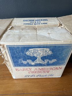 Early American Prescut Punch Bowl Set