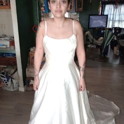 David Bridal wedding dress satin empire dress