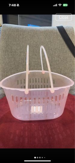 New Pink Storage Basket with Handles-10”x6”x8”