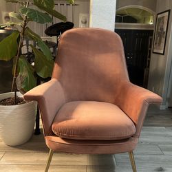 Rose Armchair With Gold Legs