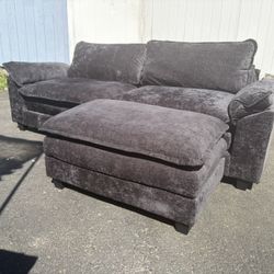 Arale 86'' Wide Comfy Cloud Couch Sectional Loveseat Sofa with Ottoman
