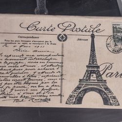 Paris France Eiffel Tower Post Card Letter Box Or Jewelry Holder 