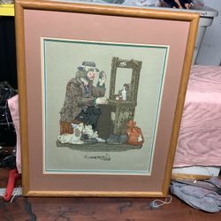 Emmett Kelly Jr. Clown Stitches , 19 X 21