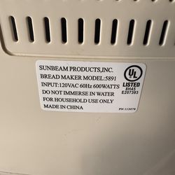 Sunbeam bread machine