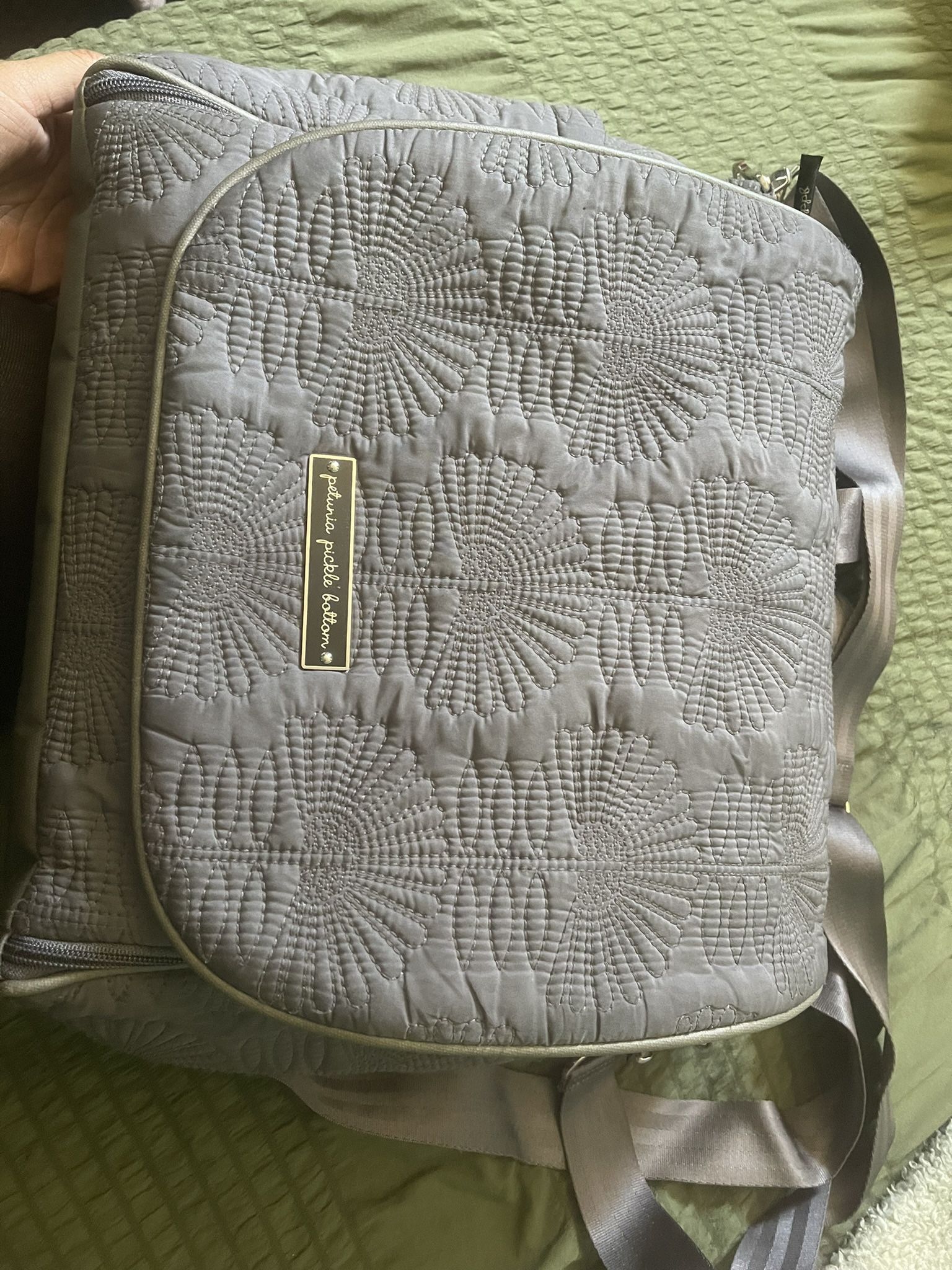 Petunia Pickle Bottom Gray Boxy Backpack