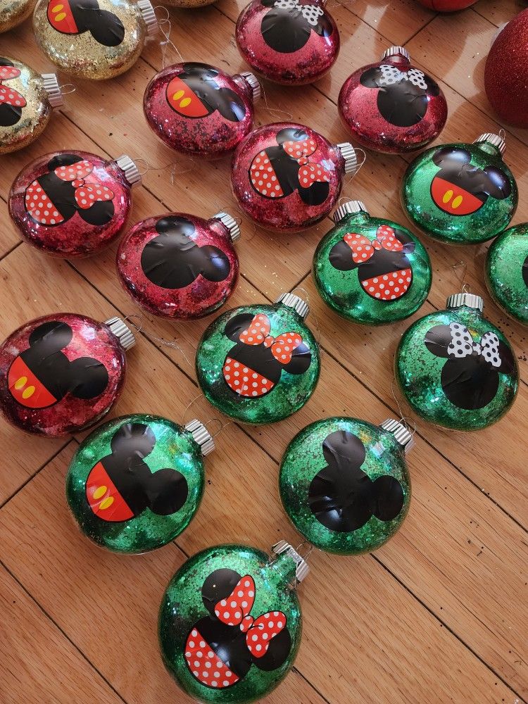 Mickey Mouse Christmas decorations.