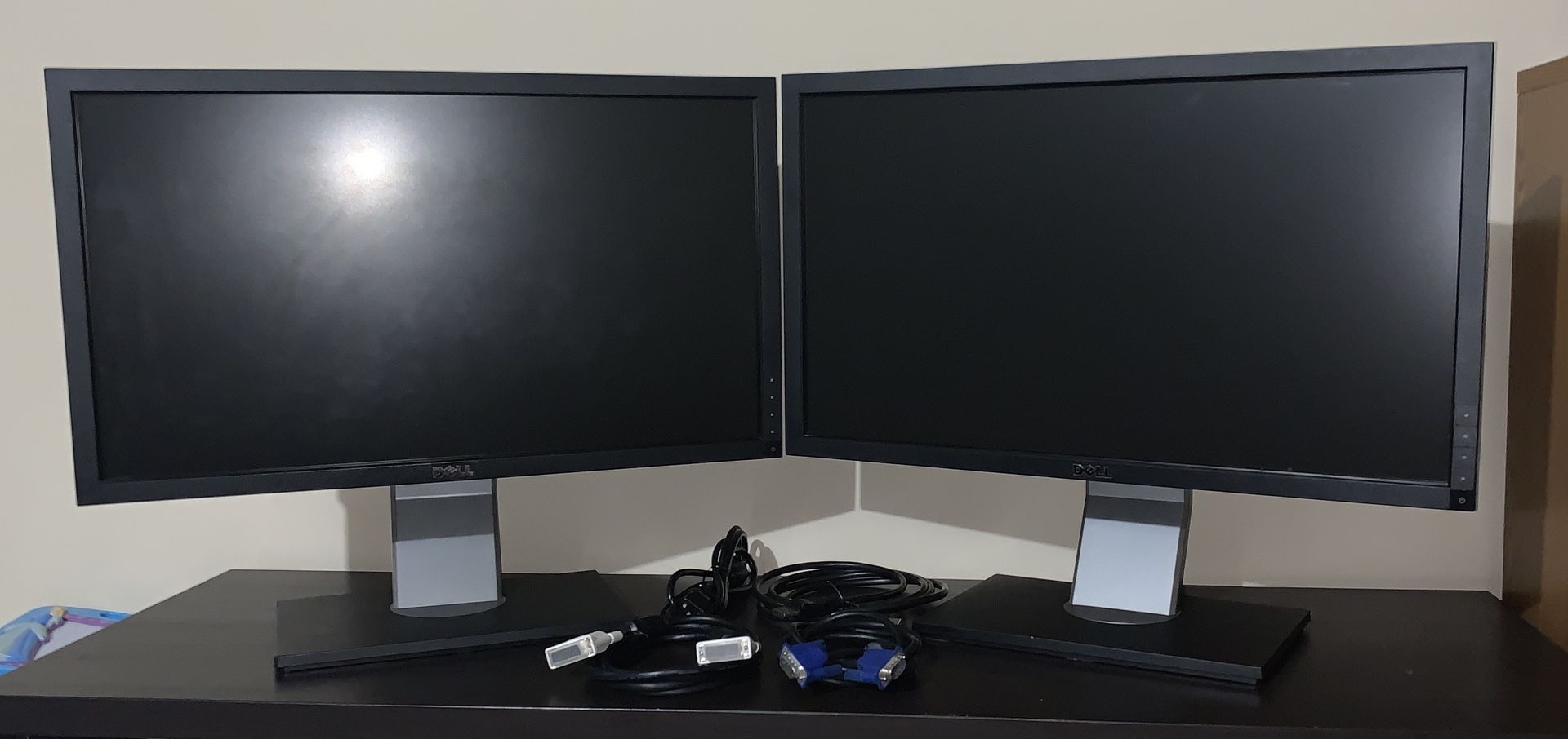 Matched pair of Dell Computer Monitor 23” P2310HC 1920 x 1080 Resolution WideScreen LCD Display