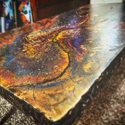 Epoxy Resin Coffee/End Table Unique Handmade Stone Pattern