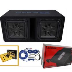 NEW SUBWOOFERS KICKER L7s 12” Ported Box Kicker Amp Epicenter Wires Installed