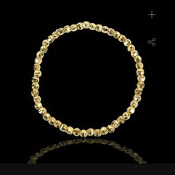 18K Gold Filled Beads Bracelet Gold Tone And Too Tone