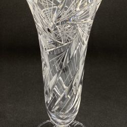Crystal Cut Glass Trumpet Vase