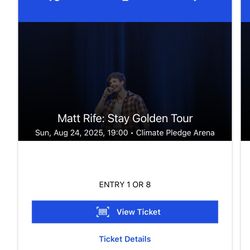 2 VIP Tickets Matt Rife Stay Golden Tour