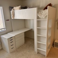 IKEA Bed W/ Desk